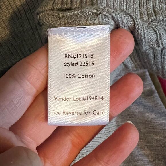 NWT! National grey cable knit 1/4 zip sweater‎ - Picture 5 of 11